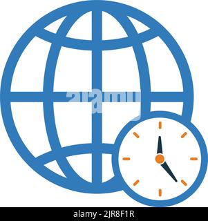 Global, time, zone icon - Simple editable vector EPS file. Stock Vector