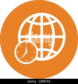 Global, time, zone icon - Simple editable vector EPS file. Stock Vector