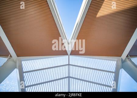 Modern architecture roof structure construction site Stock Photo