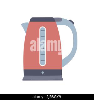 Electric kettle in flat design style vector Stock Vector