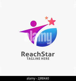 Reaching star logo design Stock Vector