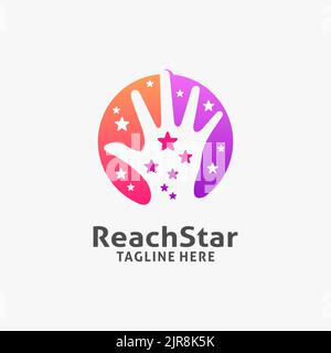 Reaching star logo design Stock Vector