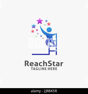 Reaching star logo design Stock Vector