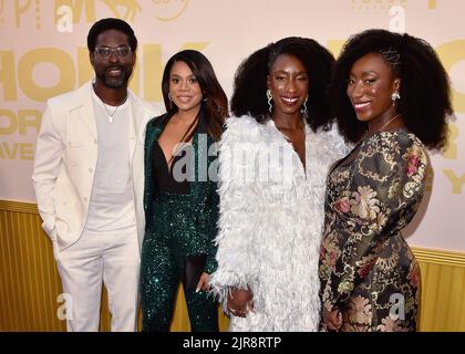 Sterling K. Brown, Adanne Ebo, Adamma Ebo and Regina Hall walking the red carpet at the premiere of 'Honk For Jesus. Save Your Soul'  at Regal LA Live in Los Angeles, CA on August 22, 2022. (Photo By Scott Kirkland/Sipa USA) Stock Photo