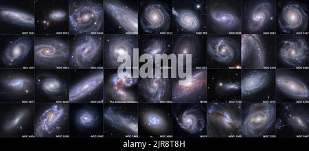 Spiral Galaxies with catalog number, host of Cepheid Variables and Supernovae. Elements of this picture furnished by NASA Stock Photo