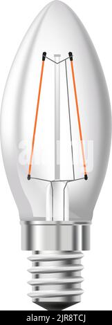 Candle light bulb, incandescent illumination type Stock Vector