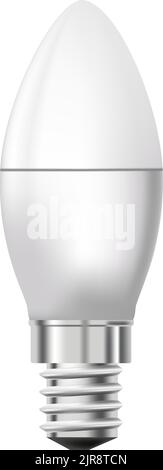Tube or candle light bulb, illumination types Stock Vector