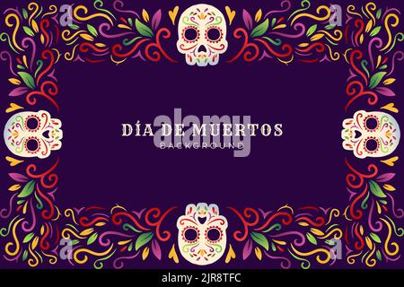 gradient Dia de muertos, day of dead background illustration Stock Vector