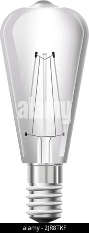 Incandescent light bulb, elongated type of globe Stock Vector