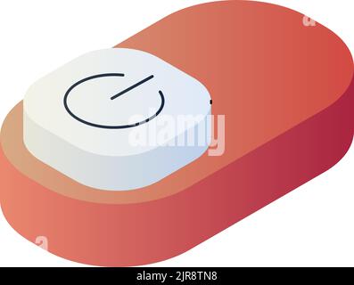 On and off button, knob on electric piece vector Stock Vector
