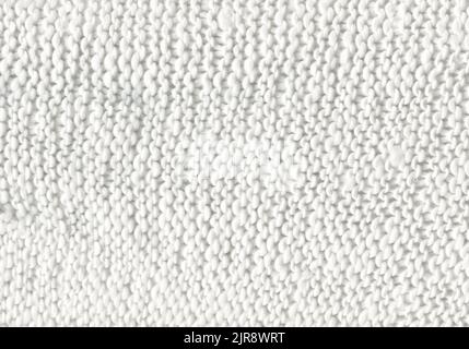 White knitted boho fabric texture with blank space for ads. Knitted white clean winter fabric texture Stock Photo