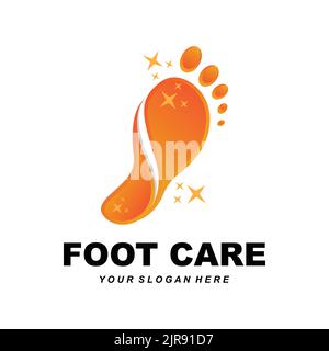 Foot Care Logo Design Health Illustration Woman Pedicure Salon Vector Stock Vector