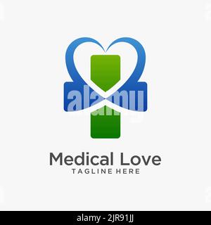 Medical love logo design Stock Vector
