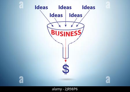 Illustration of turning ideas into the business outcomes Stock Photo