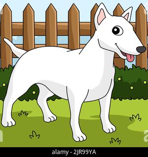 American Pit Bull Terrier Dog Colored Cartoon Stock Vector