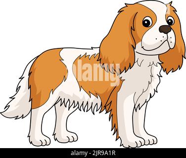 Cavalier King Charles Spaniel Dog Cartoon Clipart Stock Vector