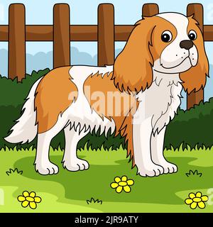 Cavalier King Charles Spaniel Dog Colored  Stock Vector