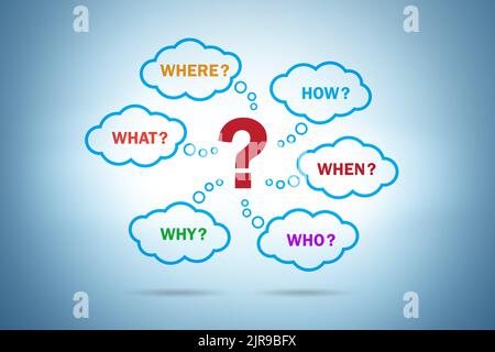 Concept of the many different questions asked Stock Photo - Alamy