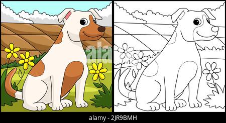 Jack Russell Terrier Dog Coloring Illustration Stock Vector