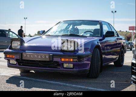 A front view of a purple classic Japanese third-generation Honda Prelude Stock Photo