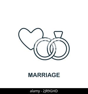 Marriage icon. Line simple Psychology icon for templates, web design and infographics Stock Vector