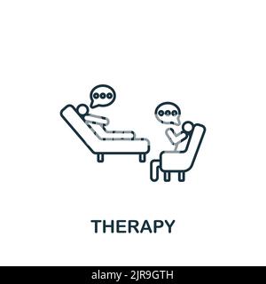 Therapy icon. Line simple Psychology icon for templates, web design and infographics Stock Vector