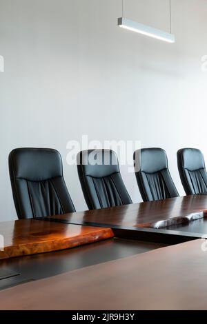 Unattended empty conference table - stock photo Stock Photo