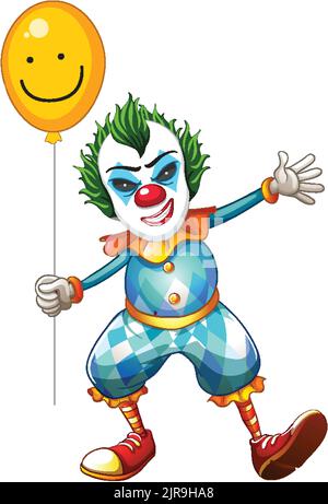 A cartoon of a circus clown holding up a big blank banner sign Stock ...