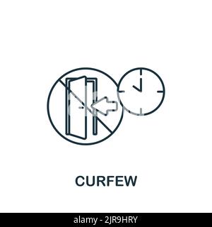 Curfew icon. Line simple Quarantine icon for templates, web design and ...
