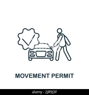 Movement Permit icon. Line simple Quarantine icon for templates, web design and infographics Stock Vector