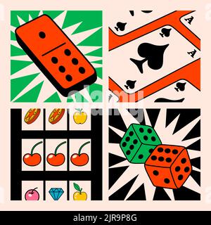 Cartoon vector Comic characters. Crazy cartoons Abstract vector collection in trendy retro comic style Stock Vector