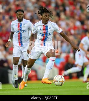 15 Aug 2022 - Liverpool v Crystal Palace - Premier League - Anfield  Crystal Palace's Eberichi Eze during the Premier League match at Anfield.  Picture : Mark Pain / Alamy Live News Stock Photo