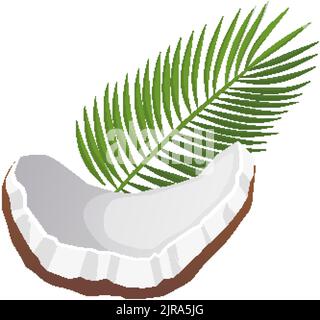 coconut fruit cartoon vector illustration Stock Vector