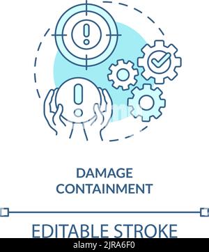 Damage containment turquoise concept icon Stock Vector