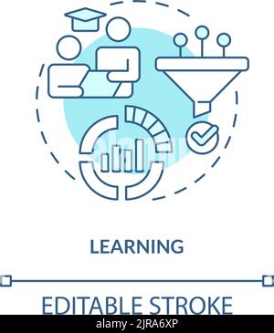 Learning turquoise concept icon Stock Vector