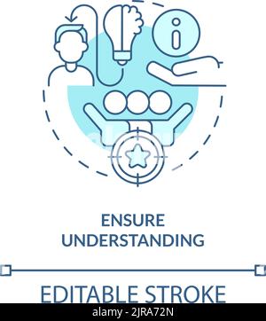 Ensure understanding turquoise concept icon Stock Vector