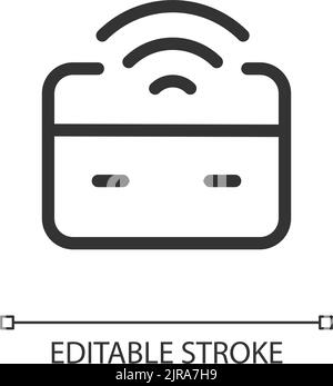 Wireless transfer money pixel perfect white linear ui icon for dark ...