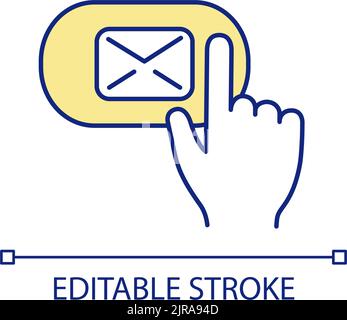 Sending electronic message RGB color icon Stock Vector