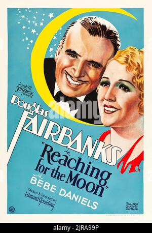 Reaching for the Moon (United Artists, 1930). Portrait Style. Douglas Fairbanks - Vintage film poster Stock Photo