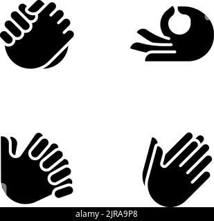 Communication process black glyph icons set on white space Stock Vector ...