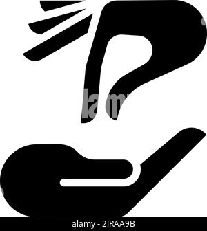 Giving and taking hands black glyph icon Stock Vector