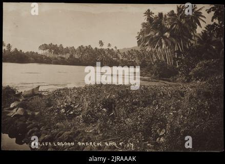 Falefa Lagoon, 1907, Apia, by Thomas Andrew. Stock Photo