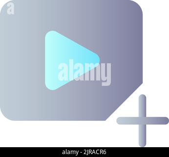 Add video file flat gradient color ui icon Stock Vector