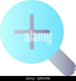 Magnifier and plus flat gradient color ui icon Stock Vector