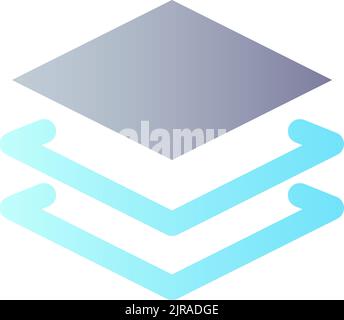Layers panel flat gradient color ui icon Stock Vector
