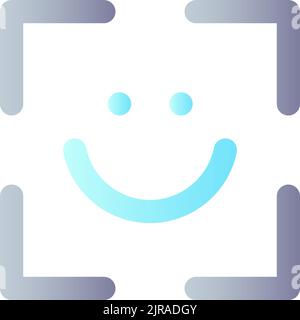 Face identification flat gradient color ui icon Stock Vector