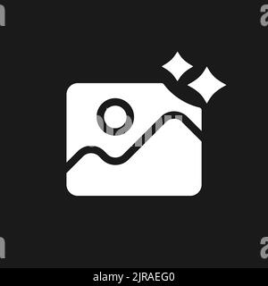 Photo editing dark mode glyph ui icon Stock Vector