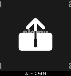 Upload file dark mode glyph ui icon Stock Vector