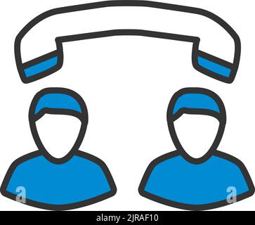 Icon Of Telephone Conversation. Editable Bold Outline With Color Fill Design. Vector Illustration. Stock Vector