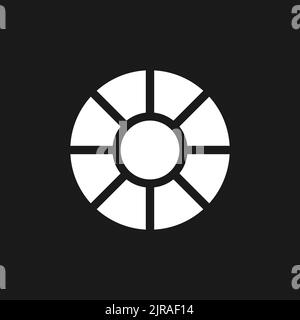 Lens filter dark mode glyph ui icon Stock Vector
